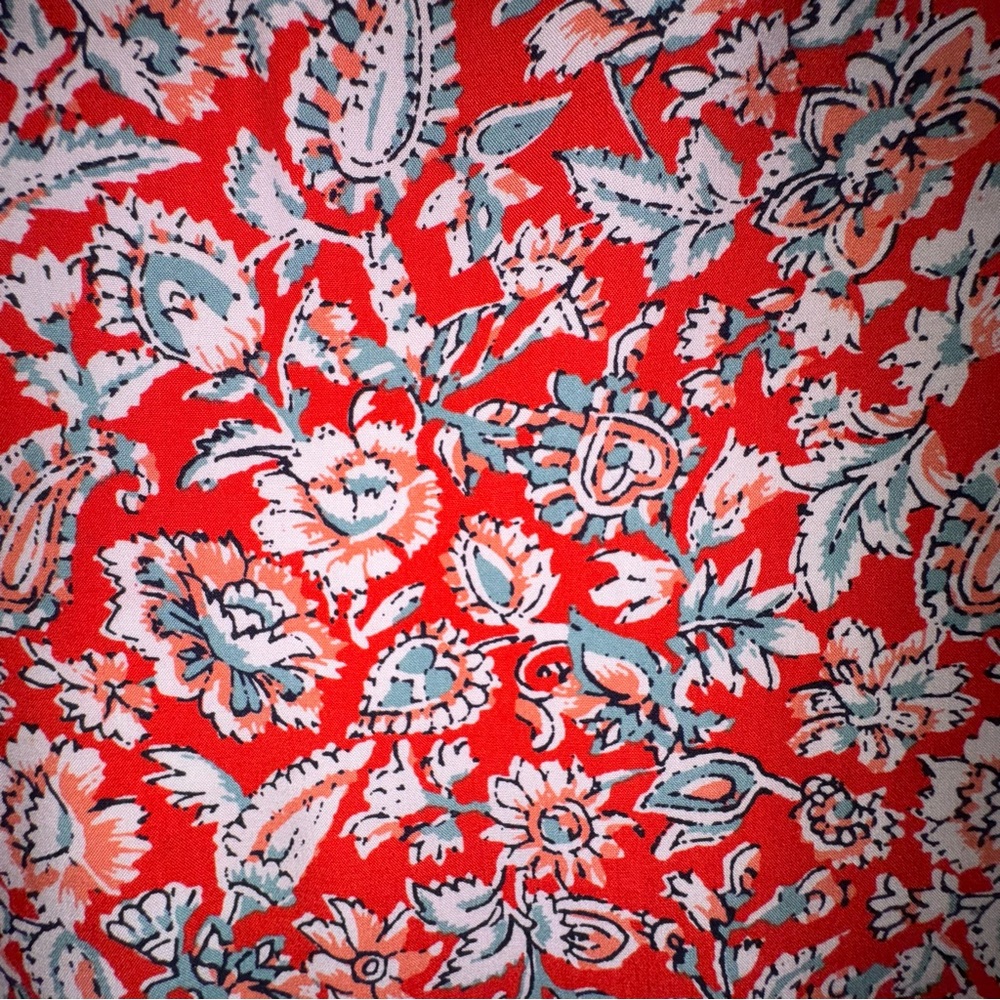 Old Navy Red and Black Floral Top - Picture 2 of 6
